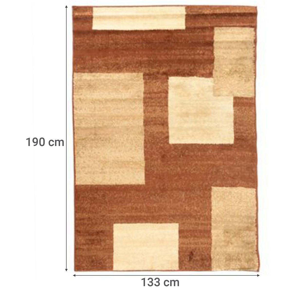 Tapete Carrera Quadros 133X190 Cafe, marca Just Home Collection - Foto 2