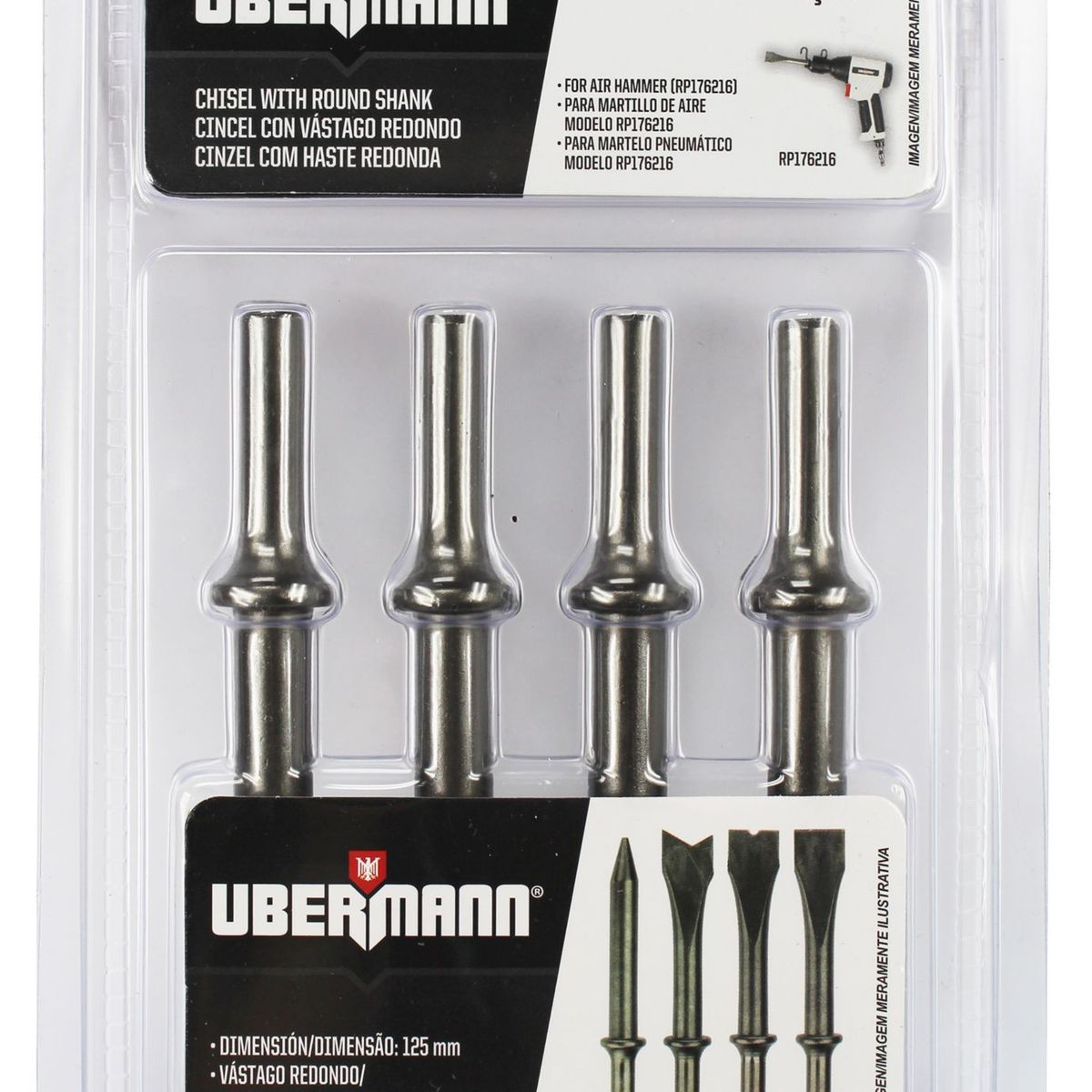 Kit Pontas para Martelete Pneumático 4 Unidades Ubermann, marca Ubermann - Foto Principal