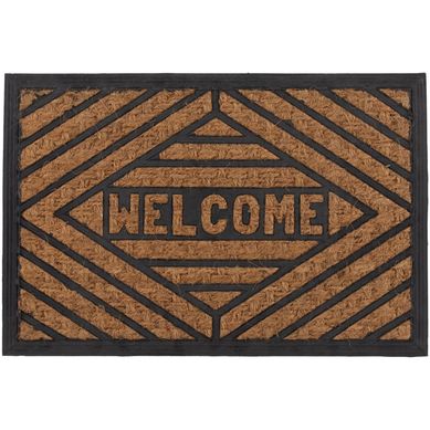 Capacho Panama Welcome 40X60cm Marrom e Preto