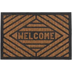 Capacho Panama Welcome 40x60cm Marrom e Preto