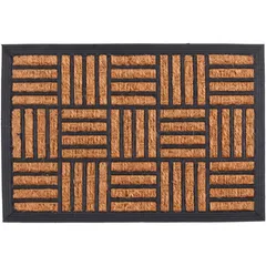 Capacho Panama Quadro 40X60cm Marrom e Preto