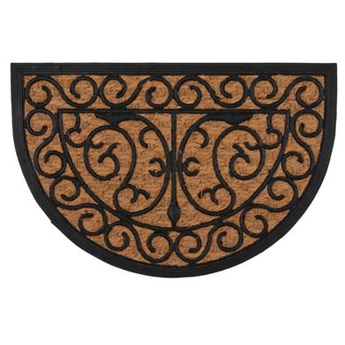 Capacho Panama Meia Lua 40X60cm Marrom e Preto