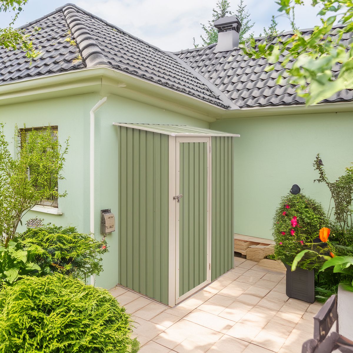 Abrigo de Jardim Joy 143x89x186cm Verde Ergo, marca Ergo - Foto Principal