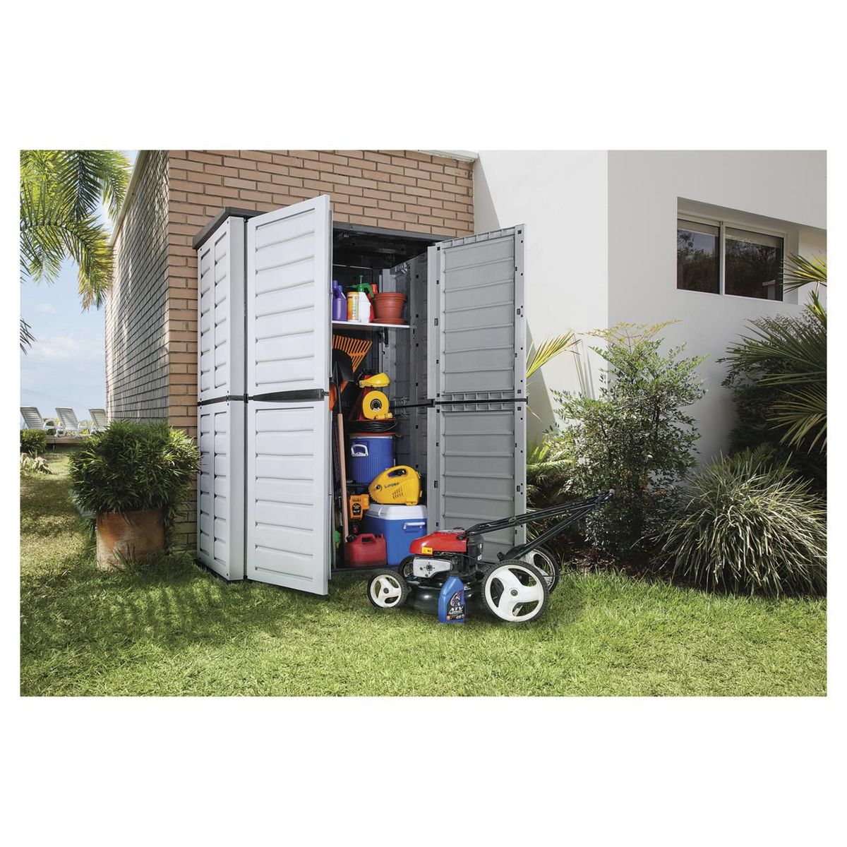 Abrigo para Jardim 89x151x220cm Cinza Rimax, marca Rimax - Foto 2