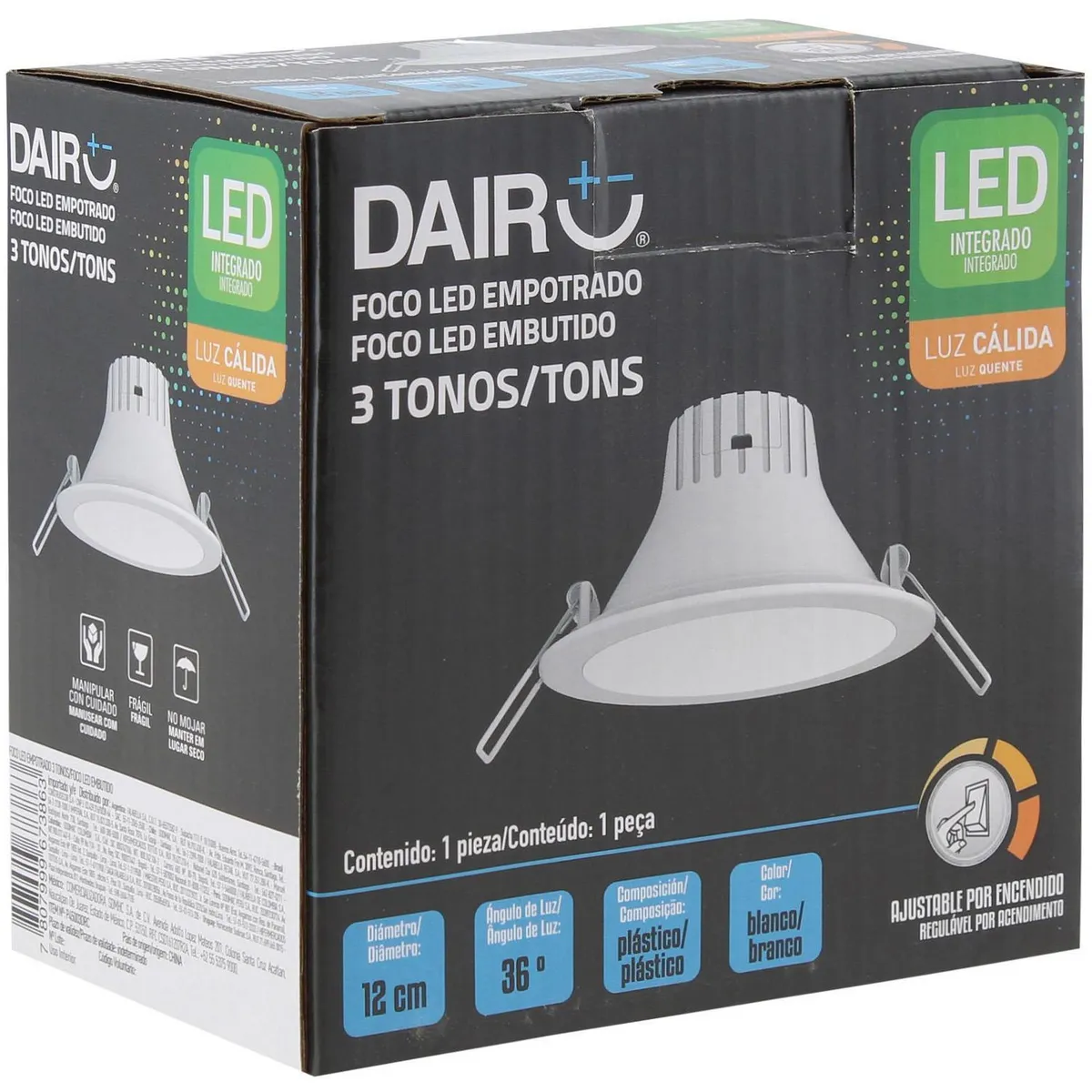 Spot Downlight de Embutir 3 Est Redondo 10,5W 3000K Dairu, marca Dairu - Foto 2