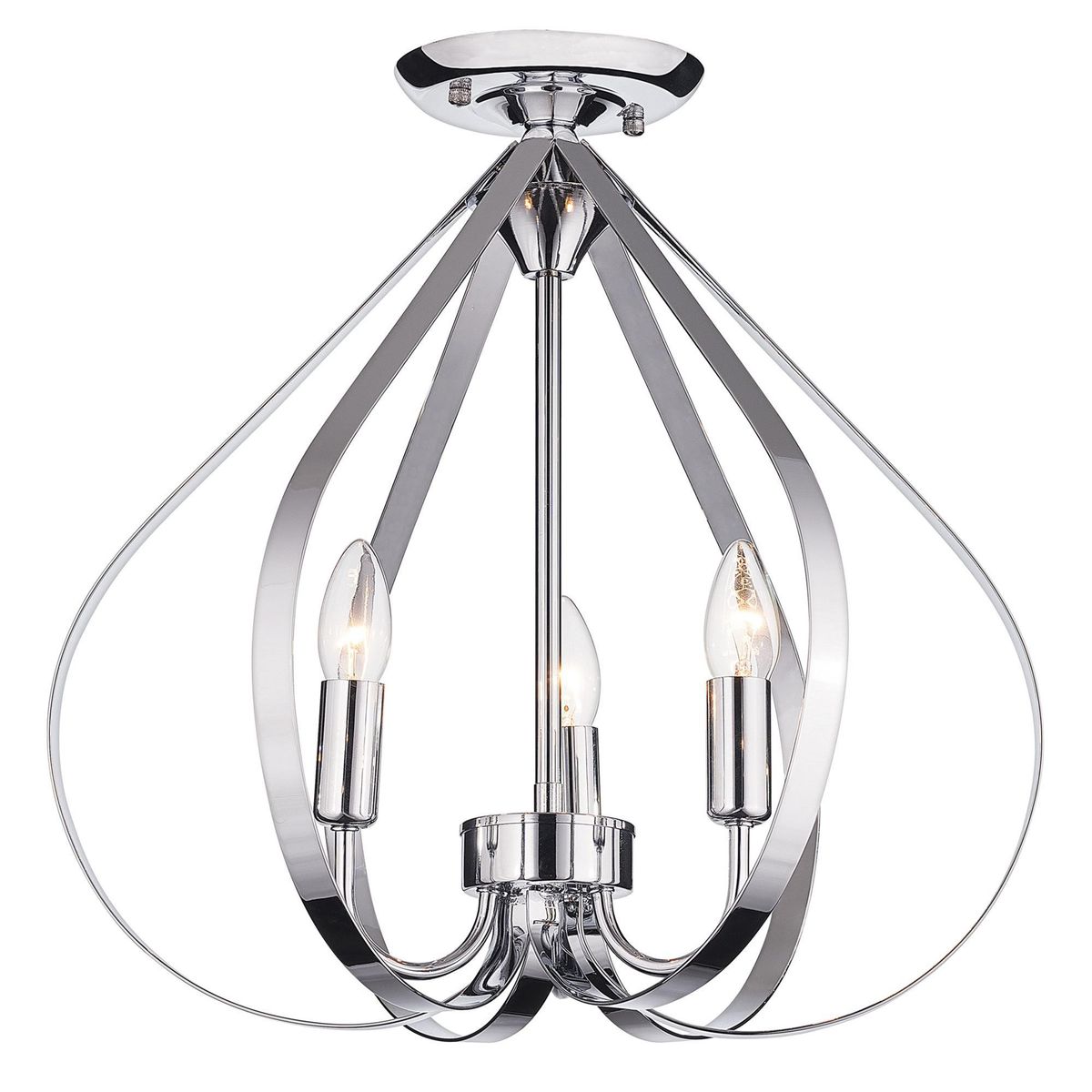Pendente Kalmar 3 Lâmpadas E14 Cromo Just Home Collection, marca Just Home Collection - Foto Principal