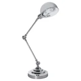 Luminária de Mesa Escritório Metal Cromo Cinza Just Home Collection