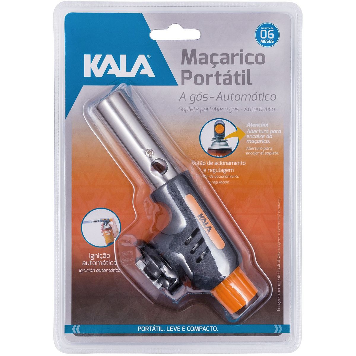 Maçarico Portátil Para Cilindro Gás 227G (Não Incluído), marca Worker - Foto Principal