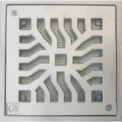 Conjunto Grelha/Porta Grelha Quadrada Reforçada Telada Alumínio Martelado Cromado Telado 30X30Cm