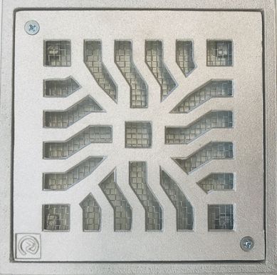 Ralo Leve Grelha Telada Sada Por Baixo Alumnio Martelado Cromado 13X13Cm