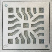 Ralo Leve Grelha Telada Saída Por Baixo Alumínio Martelado Cromado 13X13Cm