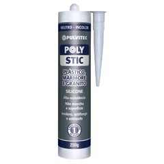 Polystic Silicone Neutro Para Plastico, Metais E Granito 250G - Incolor