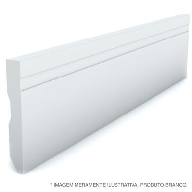 Rodap Frisado Reto 10x1,3cm Barra 240cm Poliestireno Branco RPF10 Holztek