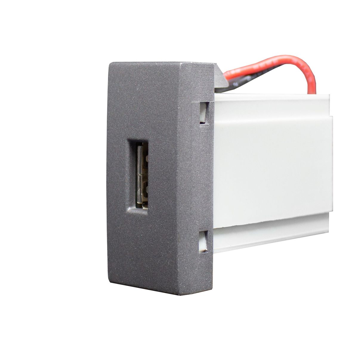 Módulo Carregador Usb 2A Halux Deluxe Grafite Bivolt, marca Alumbra - Foto Principal