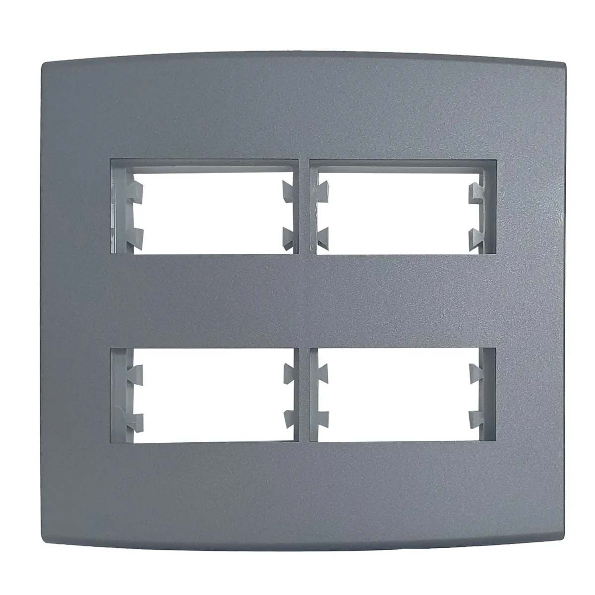 Placa Com Suporte Halux Deluxe Grafite 4X4 4 Postos, marca Alumbra - Foto Principal