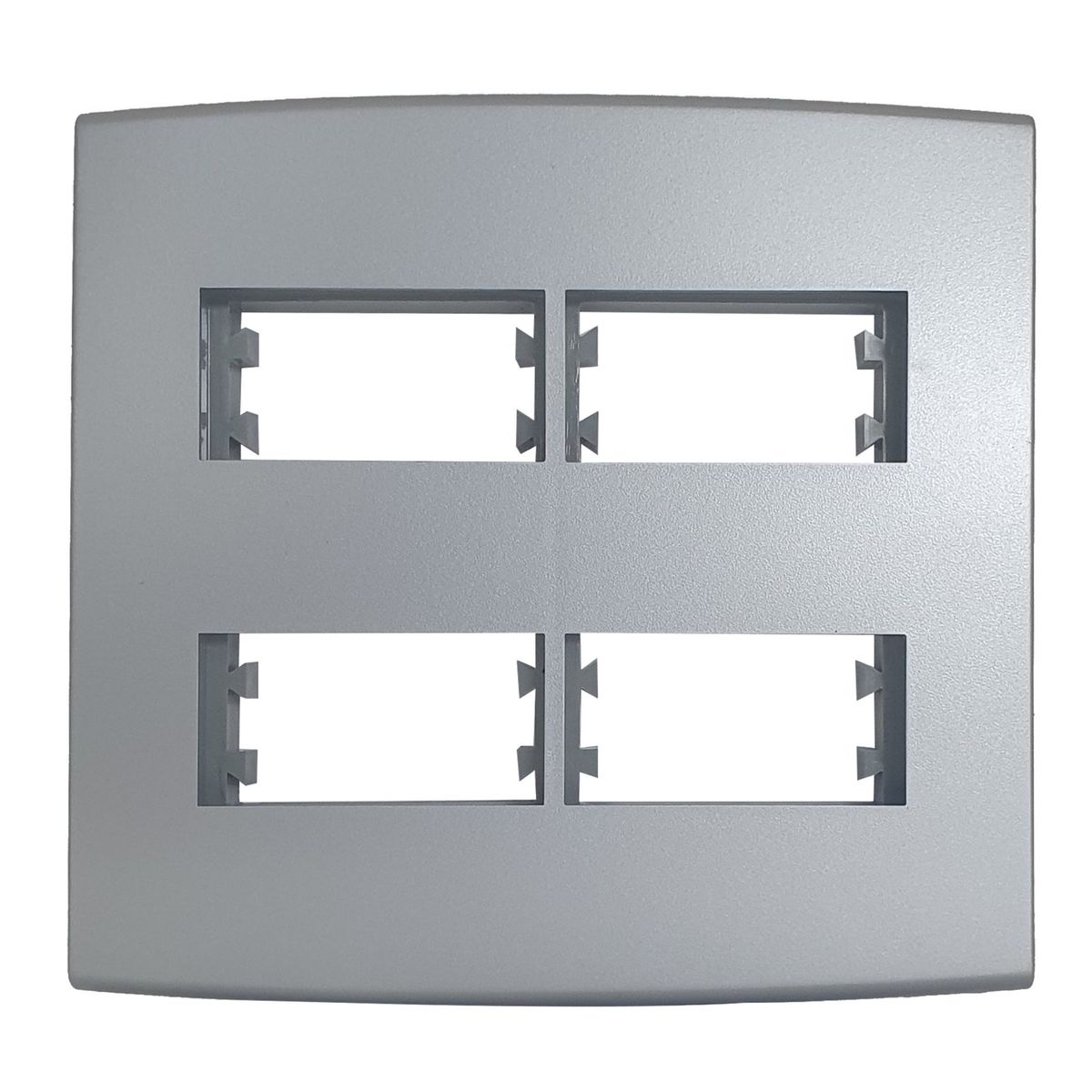 Placa Com Suporte Halux Deluxe Prata 4X4 4 Postos, marca Alumbra - Foto Principal
