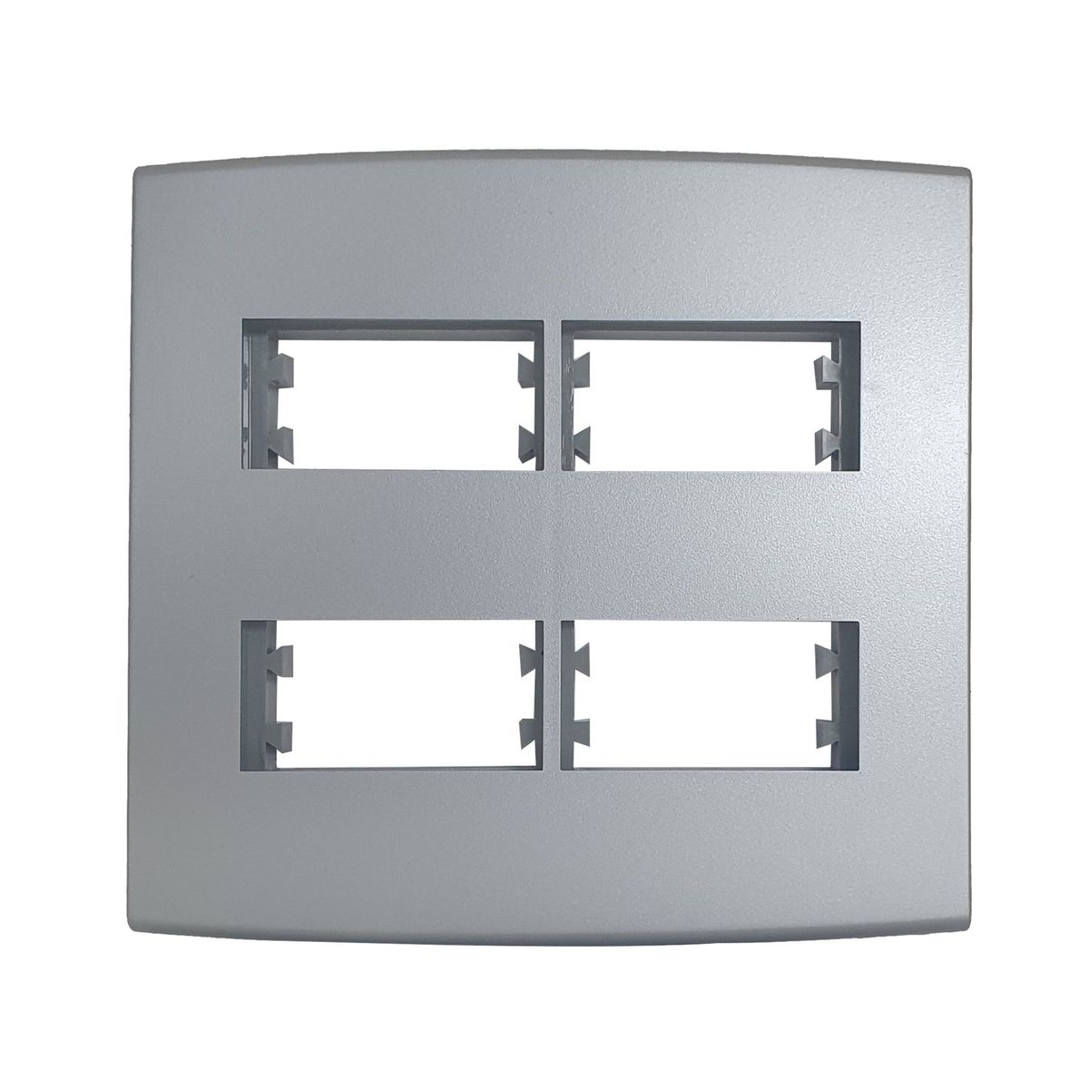 Placa Com Suporte Halux Deluxe Prata 4X4 4 Postos, marca Alumbra - Foto Principal