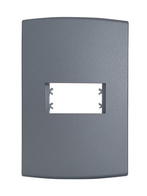 Placa Com Suporte Halux Deluxe Grafite 4X2 1 Posto