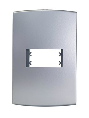 Placa Com Suporte Halux Deluxe Prata 4X2 1 Posto
