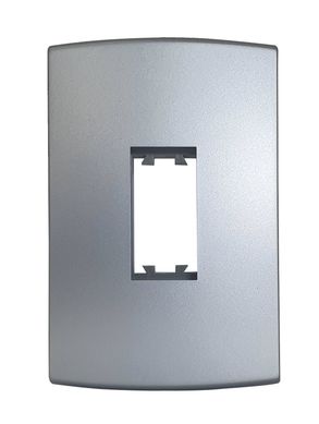 Placa Com Suporte Halux Deluxe Prata 4X2 1 Posto