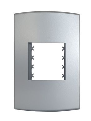 Placa Com Suporte Halux Deluxe Prata 4X2 2 Postos
