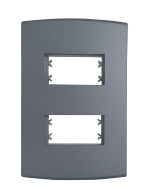 Placa Com Suporte Halux Deluxe Grafite 4X2 2 Postos