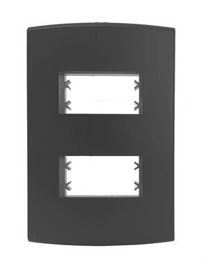 Placa Com Suporte Halux Deluxe Preto 4X2 2 Postos