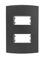 Placa Com Suporte Halux Deluxe Preto 4X2 2 Postos