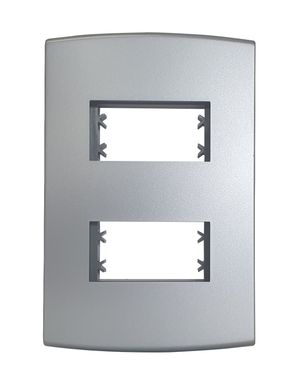 Placa Com Suporte Halux Deluxe Prata 4X2 2 Postos