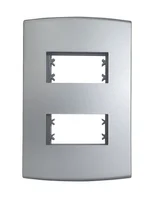 Placa Com Suporte Halux Deluxe Prata 4X2 2 Postos