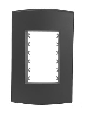 Placa Com Suporte Halux Deluxe Preto 4X2 3 Postos