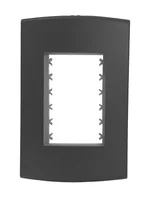 Placa Com Suporte Halux Deluxe Preto 4X2 3 Postos
