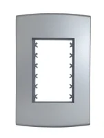 Placa Com Suporte Halux Deluxe Prata 4X2 3 Postos