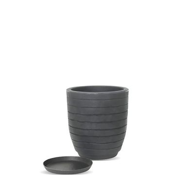Vaso Relevo 24x28cm Antique Preto