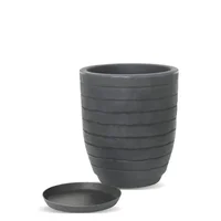 Vaso Relevo 30x40cm Antique Preto