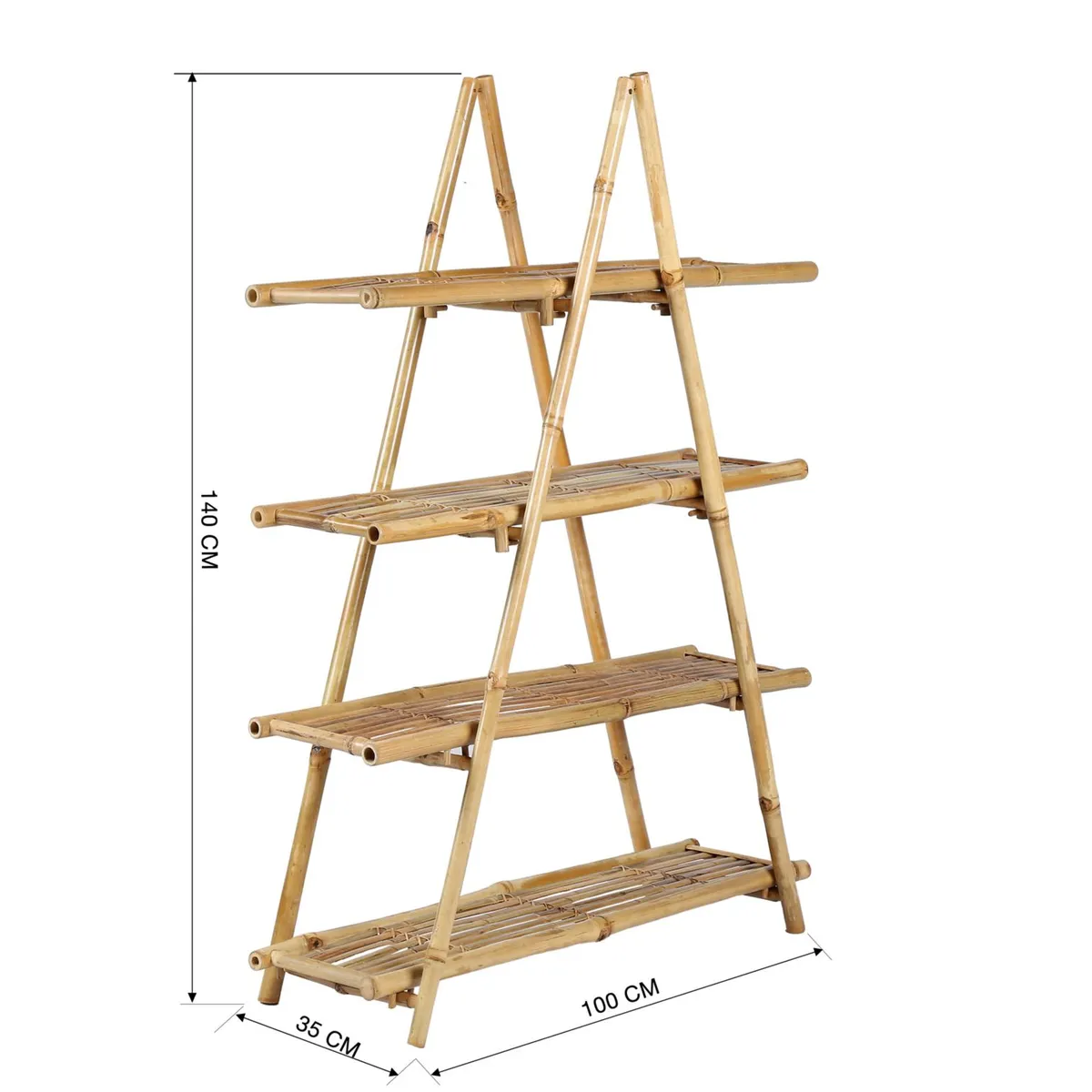Estante Dobravel 100X35X140Cm Bambu Just Home Collection, marca Just Home Collection - Foto 2