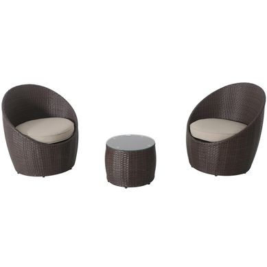 Conjunto Varanda Sorrento 3Pcs Metal Ratan