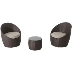 Conjunto Varanda Sorrento 3Pcs Metal Ratan