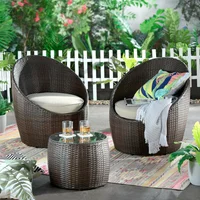 Conjunto Varanda Sorrento 3Pcs Metal Ratan