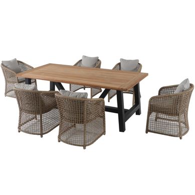 Conjunto Jantar Berlin 7 Peas Alumnio Ratan