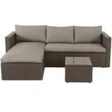 Conjunto Estar Livorno 3 Peças Ratan Marrom Just Home Collection
