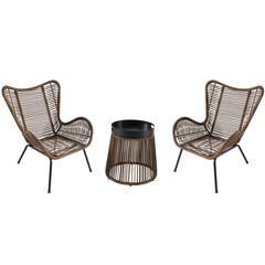 Conjunto Varanda Roques 3pcs Ratan Marrom