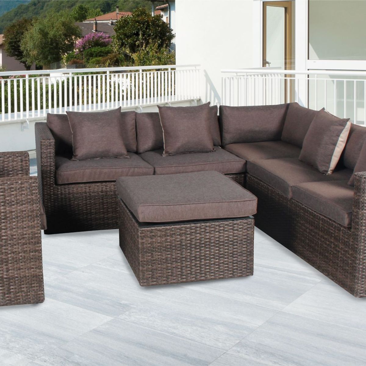 Conjunto Estar Saigon 5 Peças Ratan, marca Just Home Collection - Foto 2