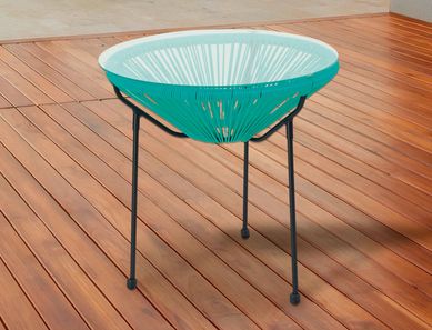 Mesa Cozumel 50cm Ratan PE para rea Externa Verde