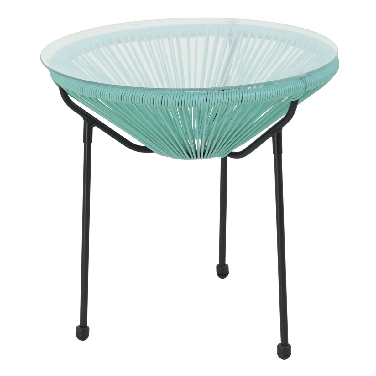 Mesa Cozumel 50cm Ratan PE para Área Externa Verde, marca Just Home Collection - Foto 2