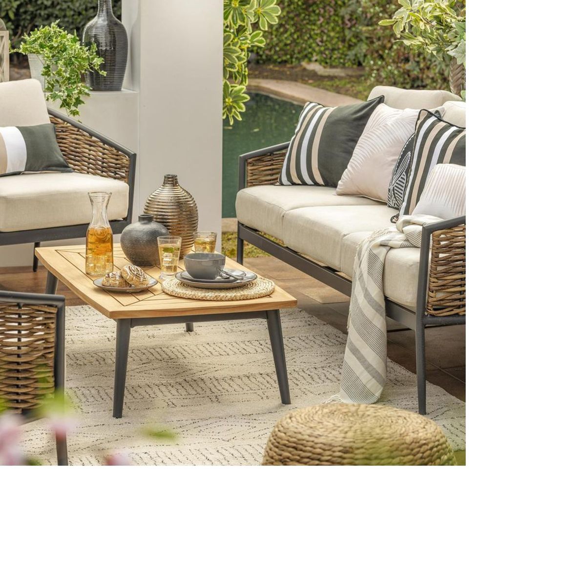 Conjunto Estar Teca Cordova 5 peças, marca Just Home Collection - Foto 2