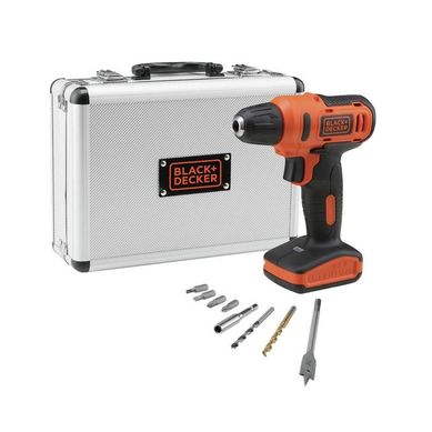 Kit Parafuso 12V com 8 Acessrios e Maleta Black+Decker