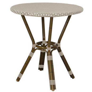 Mesa Para Varanda Paris 70cm Alumnio/Bambu