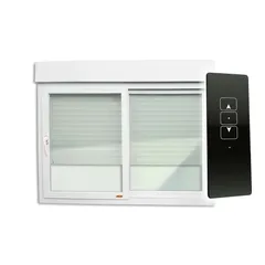Janela Integrada com Controle Remoto 220V PVC Branco 2 Folhas Móveis 120x200x11,5cm Itec