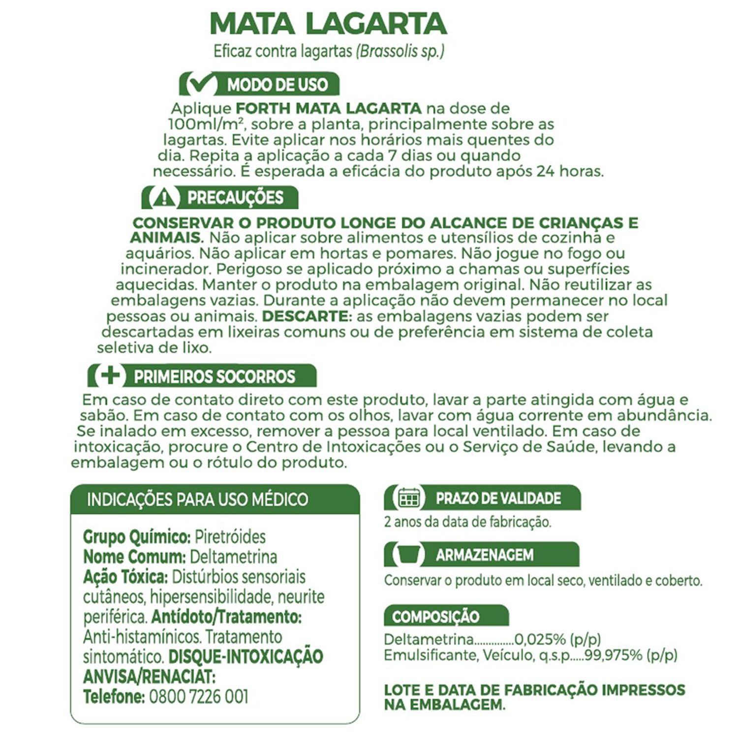 Inseticida Forth Mata Lagarta Pronto uso 500ml | Sodimac